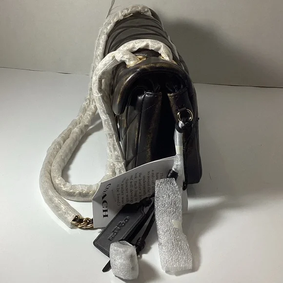 Coach Quilted Tabby 26 shoulder bag in black Nappa leather. - Picture 6 of 13